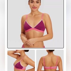 Parade NWT Women's Sour Cherry Triangle Ultra Soft Stretch Wireless Bralette.